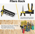 UNITEDPOWER Wall Mount Hand Tool Storage Set, Screwdriver Organizer, Pliers Holder, Hammer Rack, Metal Hardware Tray for Garage Workshop Workbench - 4 Pack