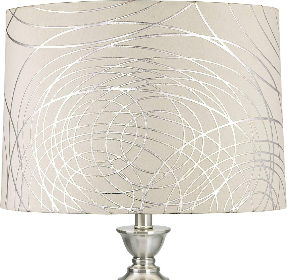 Pre-Assembled Marlee Large Silver Circles Drum Shade 15x16x11 (Spider)