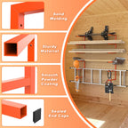 Ultrawall Lumber Storage Rack Wall Mount Wood Storage Racks, Metal Wood Organizer Racks for Shed, Workshop, Garage, Holds Up 220 LBS Per Level (Pack of 4, Orange)