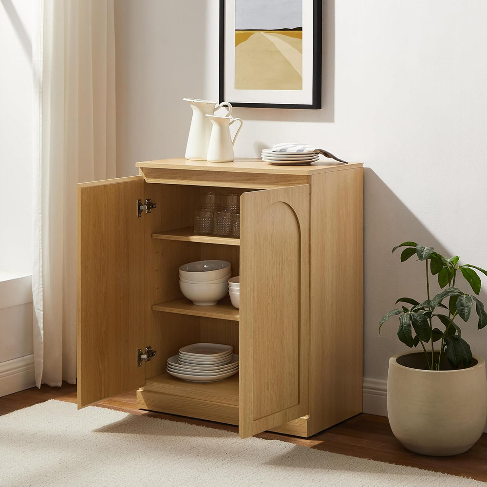 Crosley Furniture Marco Modern Kitchen Pantry Storage Cabinet with Shelves, D...