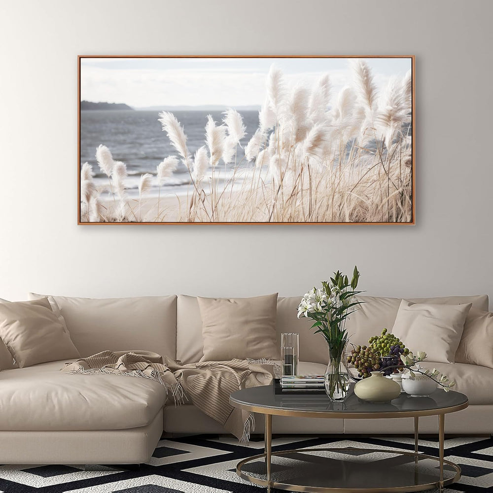 Wall Art Framed Artwork Decor Nature Canvas Art ReedSeascape Wall Decor for B...