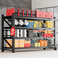 MIIIKO 68" W Storage Shelves,7500LBS Metal Garage Storage Shelving,Heavy Duty Adjustable Unit Storage Shelves for Warehouse,Basement,68" W x 24" D x 63" H,Black