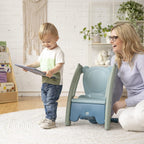 ECR4Kids Sit-N-Rock Plastic Toddler Chair and Rocking Horse, Flexible Seating, Seafoam