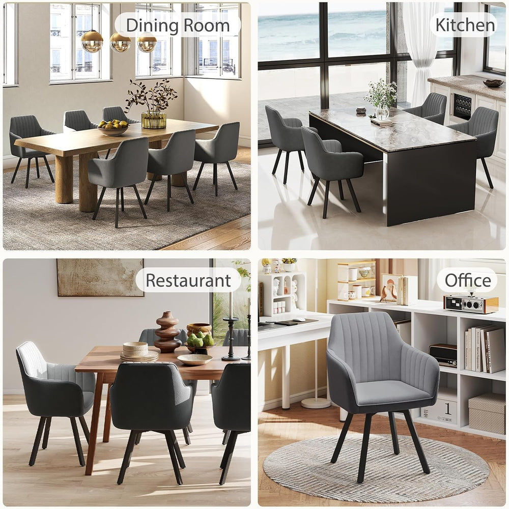 Furniliving 360° Swivel Dining Chairs Set of 2, Mid Century Modern Upholstere...
