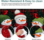 Three Snowmen Gaming Mouse Pad 35.4"x15.7"Desk Mat Anti-Slip Rubber Base & Durable Stitched Edges for Gamers Smooth Mouse Writing Surface for Desk Office/Home