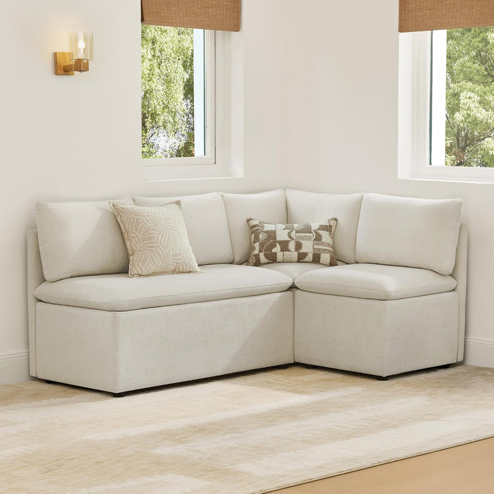 CHITA Breakfast Nook Bench with Storage, Upholstered Dining Bench with Back, ...
