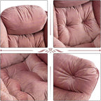 HollyHOME Modern Fabric Large Lazy Chair, Accent Oversized Comfy Reading Chair with Armrest, Thick Padded Cozy Lounge Sofa for Living Room, Bedroom, Dorm, Gilding Pink