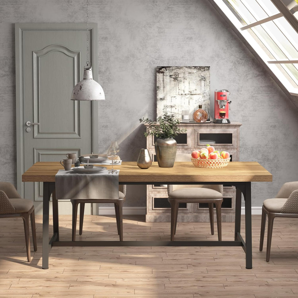 Tribesigns Dining Table for 8 People, 70.87-inch Rectangular Wood Kitchen Tab...