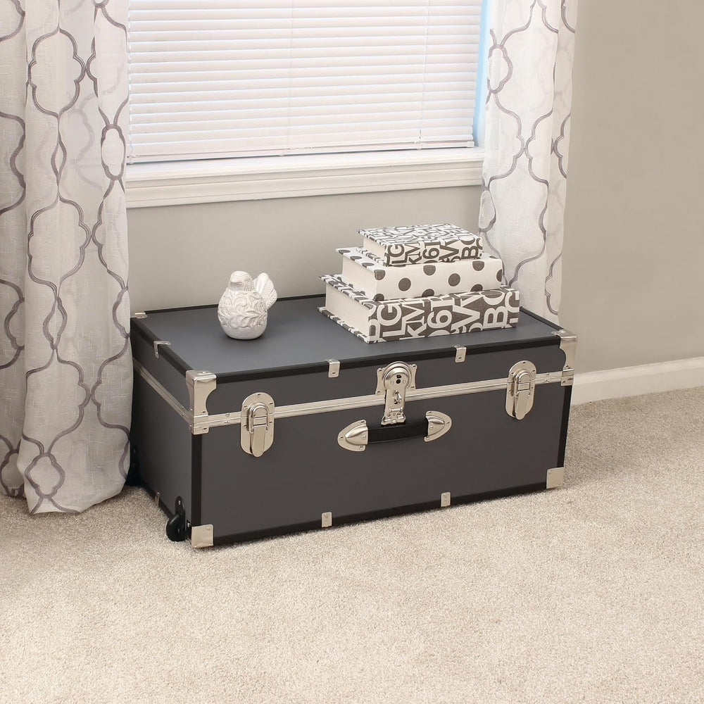 Seward Explorer Trunk with Wheels & Lock, Gray, 30-Inch