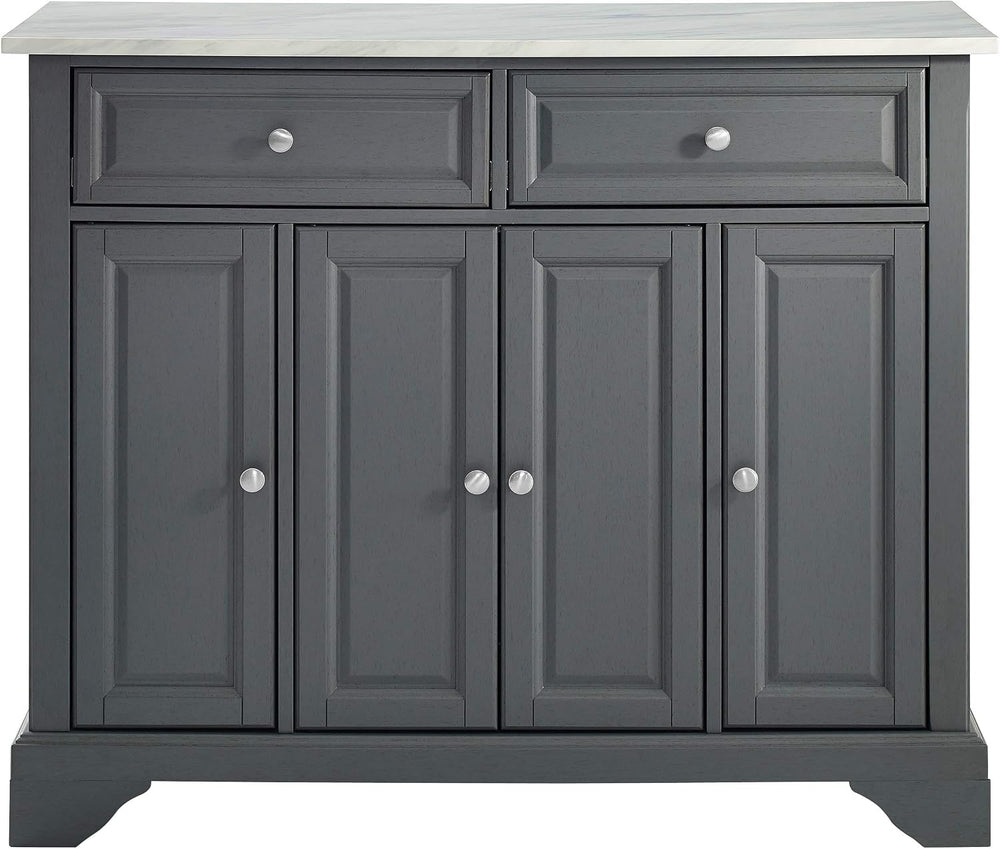 Crosley Furniture Avery Kitchen Island with Storage Shelves, Microwave Stand,...