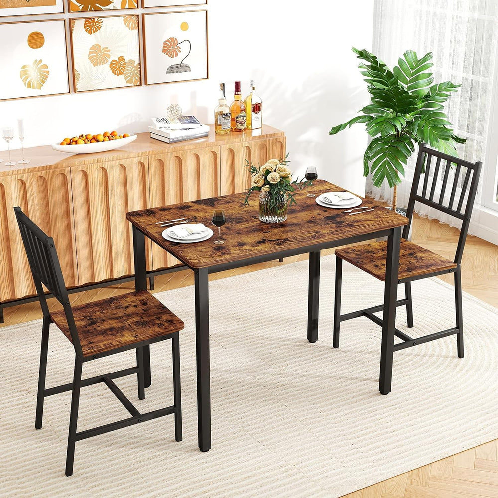 Yafylly Small Space 3 Piece Dining Table Set for 2, Compact Kitchen Table Set...