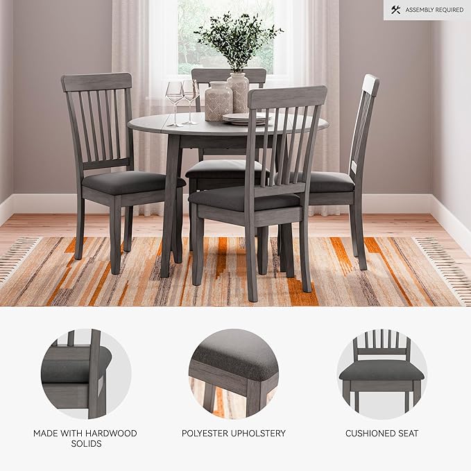 Signature Design by Ashley Shullden Modern Upholstered Dining Chair with Cushion, Set of 2, Gray