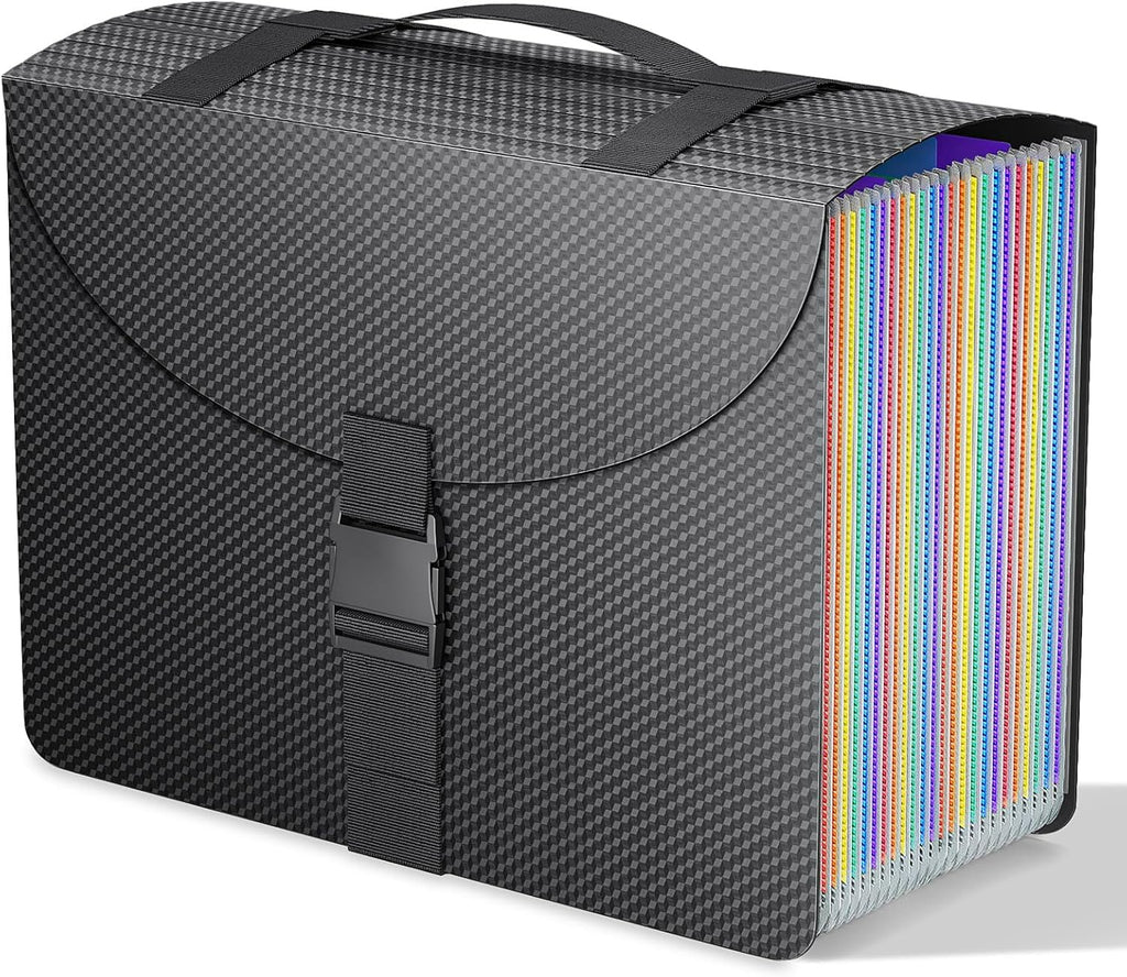 File Organizers with Handle,Portable Expanding File Folder,25 Pockets Accordion File Organizer for Receipt,Bill, A4/Letter Size Paper,Documents,a-z Tabs Include in Filing Folders Diamond