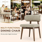Dining Chairs Set of 2, Modern Upholstered Dining Chairs, Wooden Kitchen Chairs for Dining Room with Ergonomic Curved Backrest