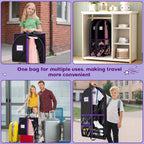 Dance Garment Bags for Dancers, 40" Garment Bags for Hanging Clothes with 3 Clear Zipper Pockets, Cheer Uniform Garment Bag for Suits, Travel & Sports Jersey, Cheer Uniform (Purple, 1Pack 40")