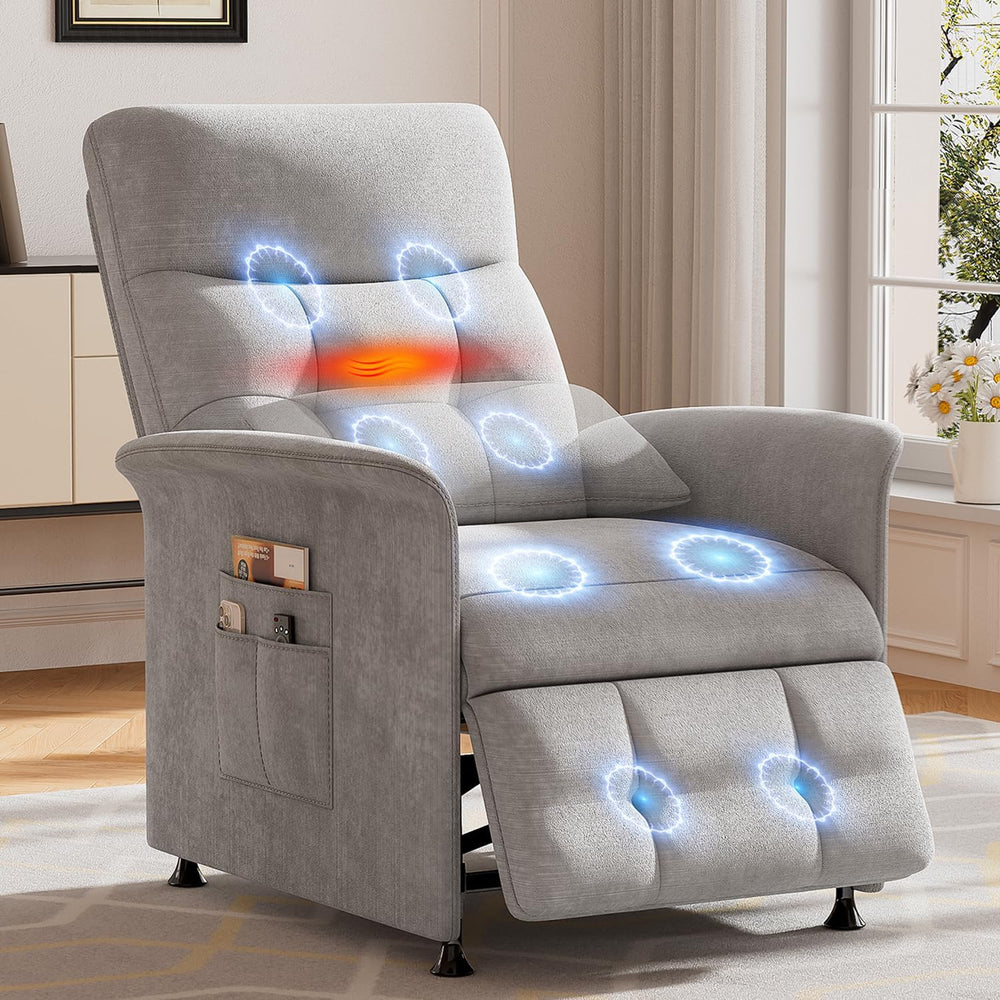 Power Recliner Chair with Heat & Massage, Electric Recliner for Elderly