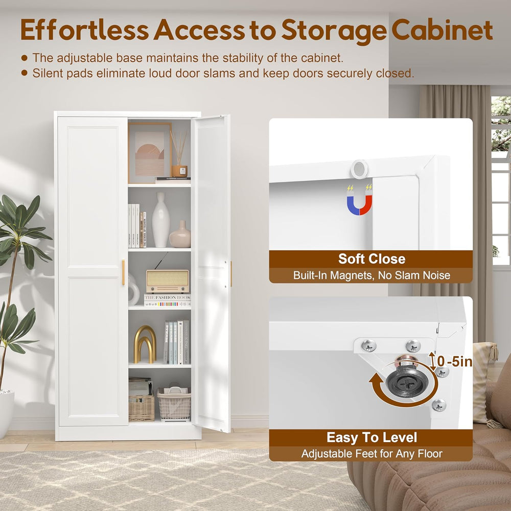 UNICOLY 71" Kitchen Pantry Cabinet, Pantry Storage Cabinet with Doors an...