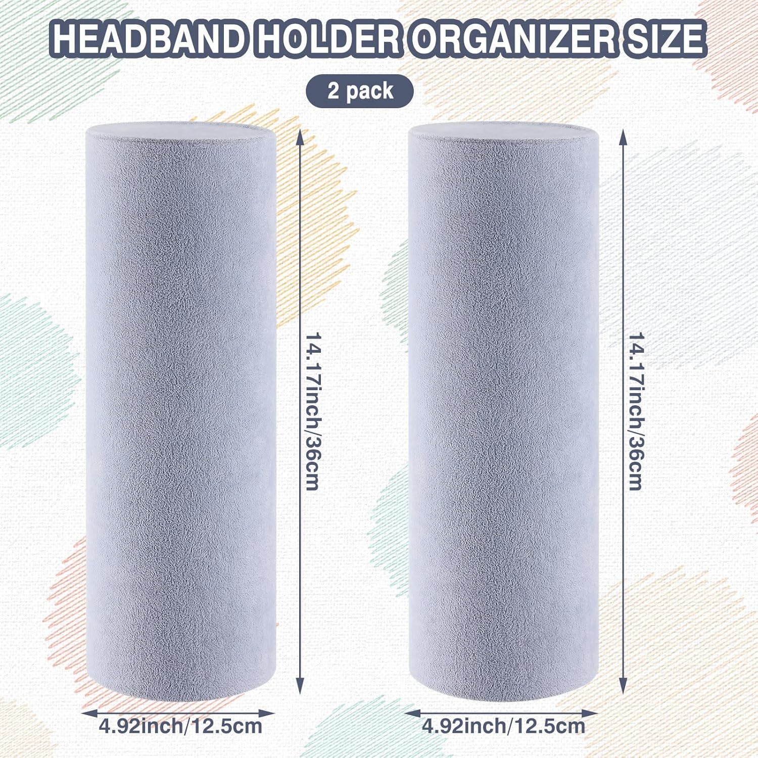 Geetery 2 Pcs Vertical Headband Holder Organizer Hairband Display Stand Headband Stand for Women Hair Hoop Accessories(Gray)