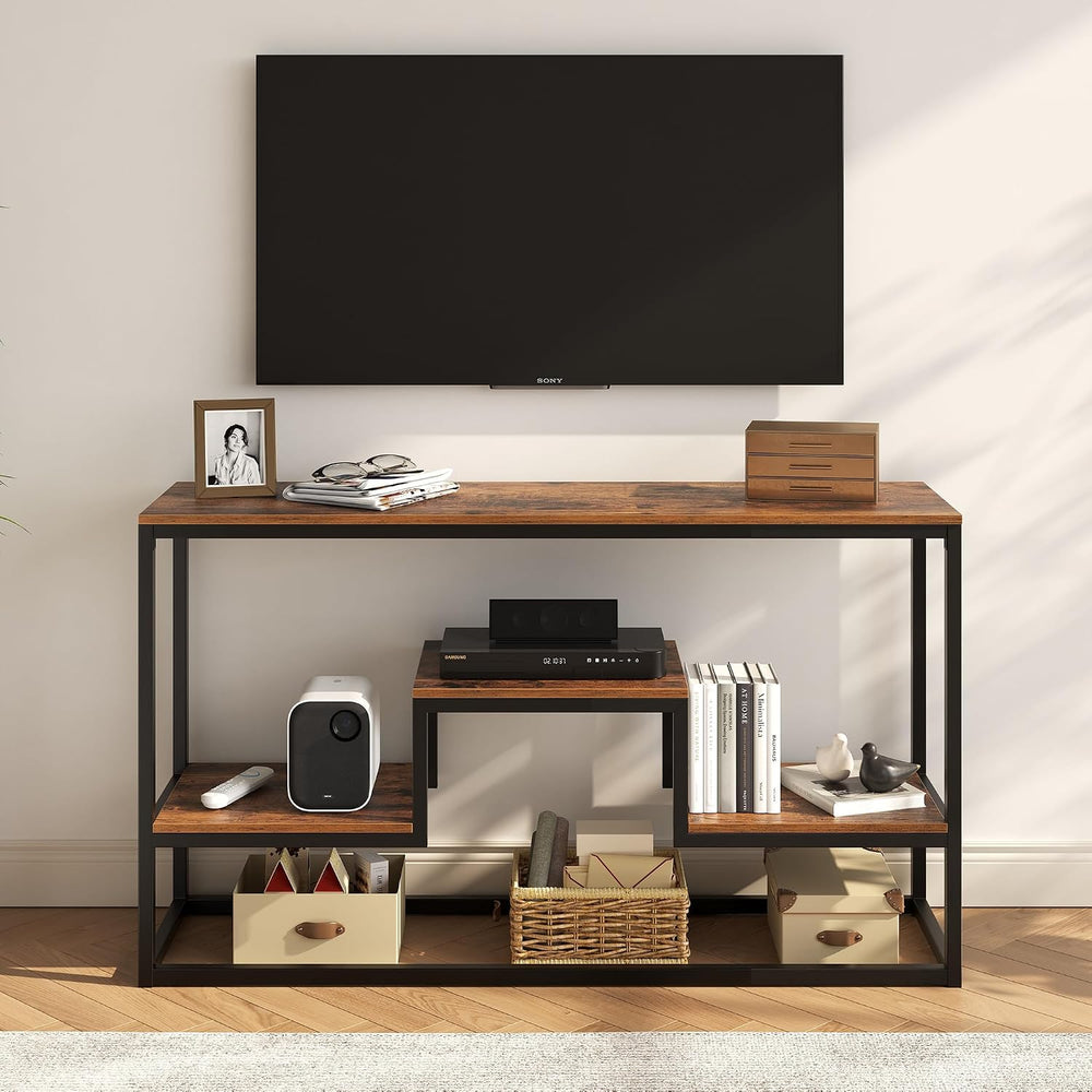 YOUDENOVA TV Stand for 55" TV, 3-Tier Storage Shelves, Rustic Brown | In...
