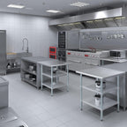 AmGood Stainless Steel Work Table with 2 Shelves | NSF | Metal Utility Table (30" Long x 30" Deep)
