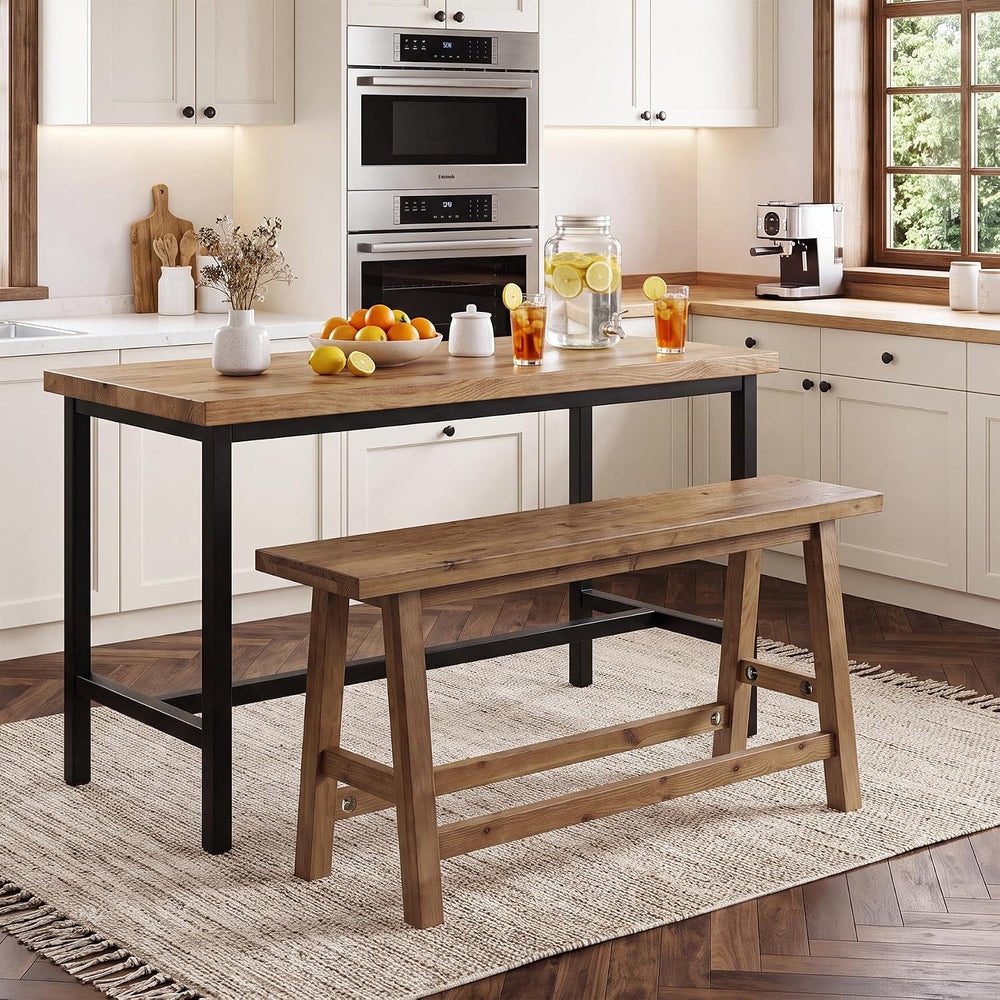 55" Solid Wood Counter Height Bar Bench, Bench for Island Table | 25.59&...