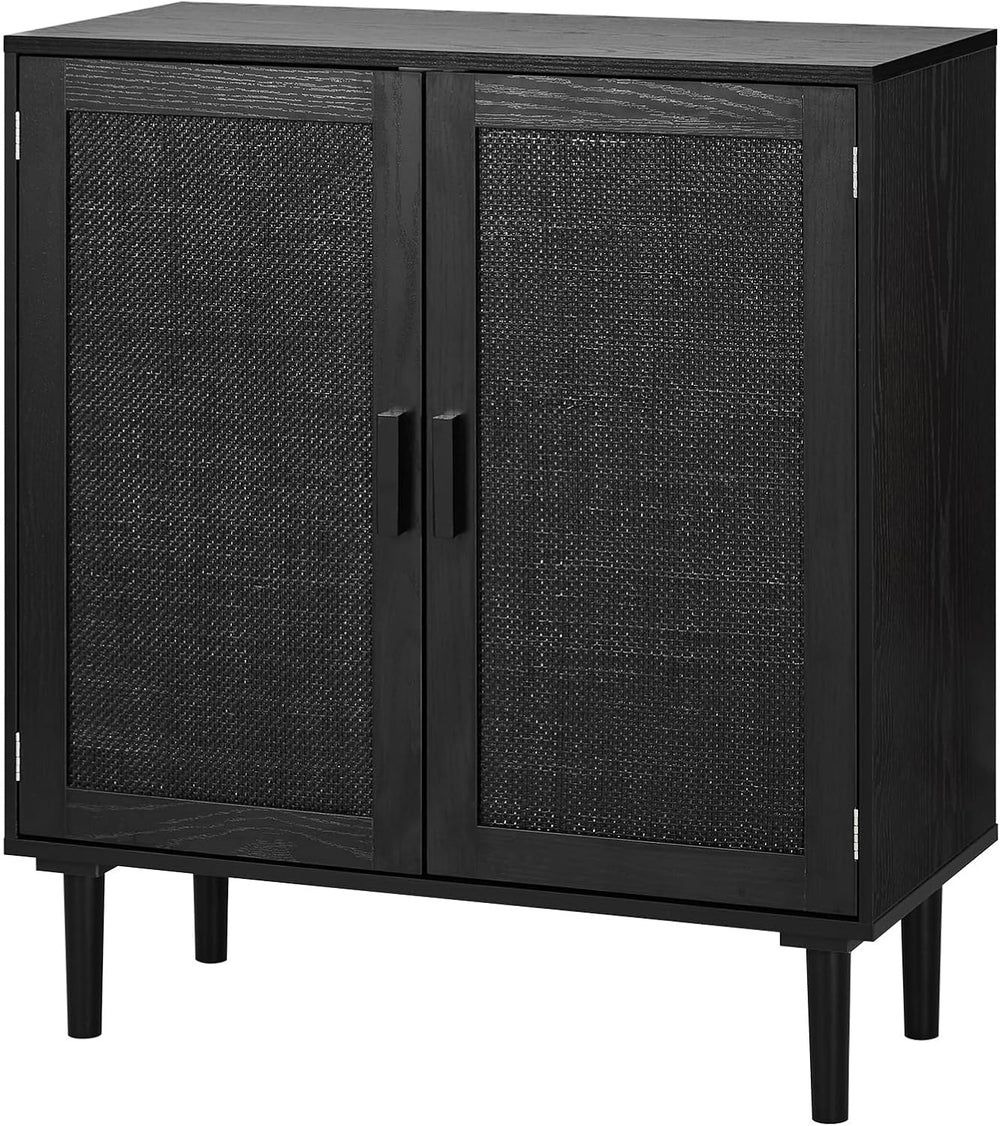 VEVOR Buffet Cabinet, Rattan Sideboard Cabinet with 2 Magnetic Doors and Adju...