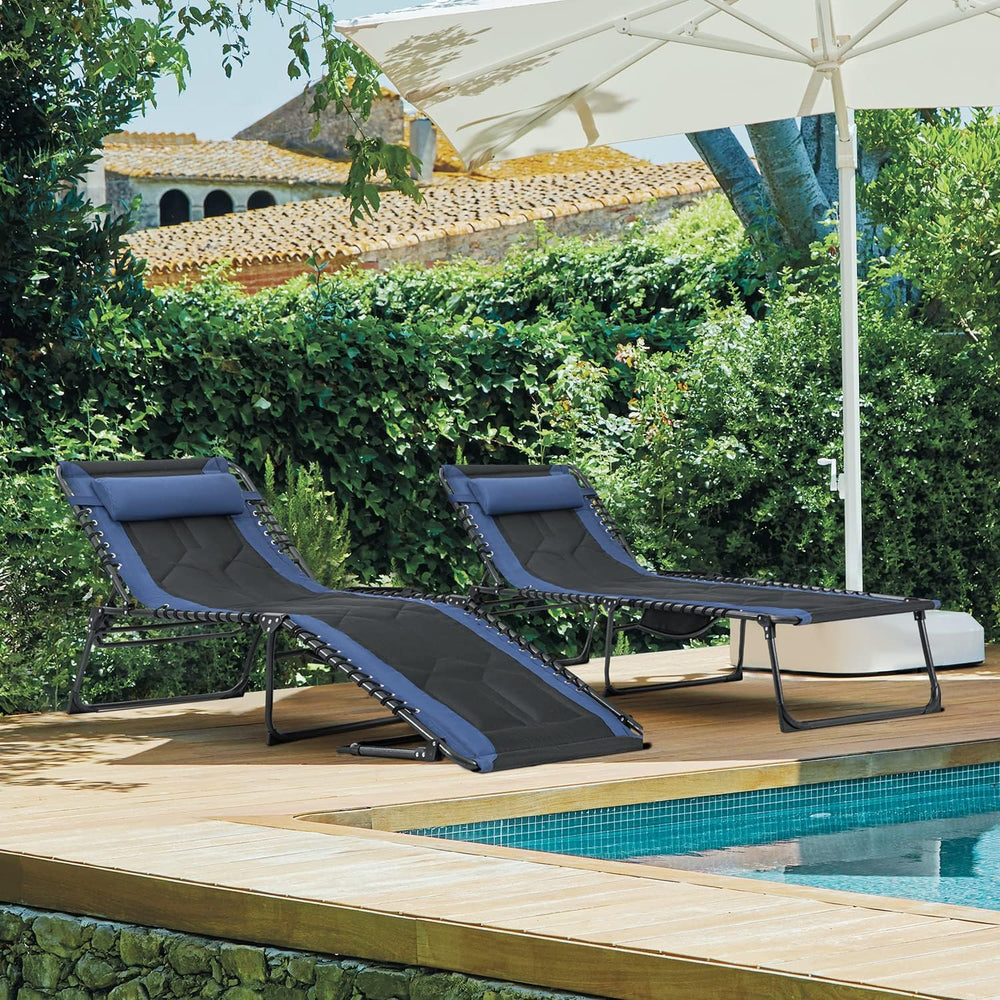 Flamaker Folding Chaise Lounge Outdoor Portable Lounge Chairs 4-Position Adju...