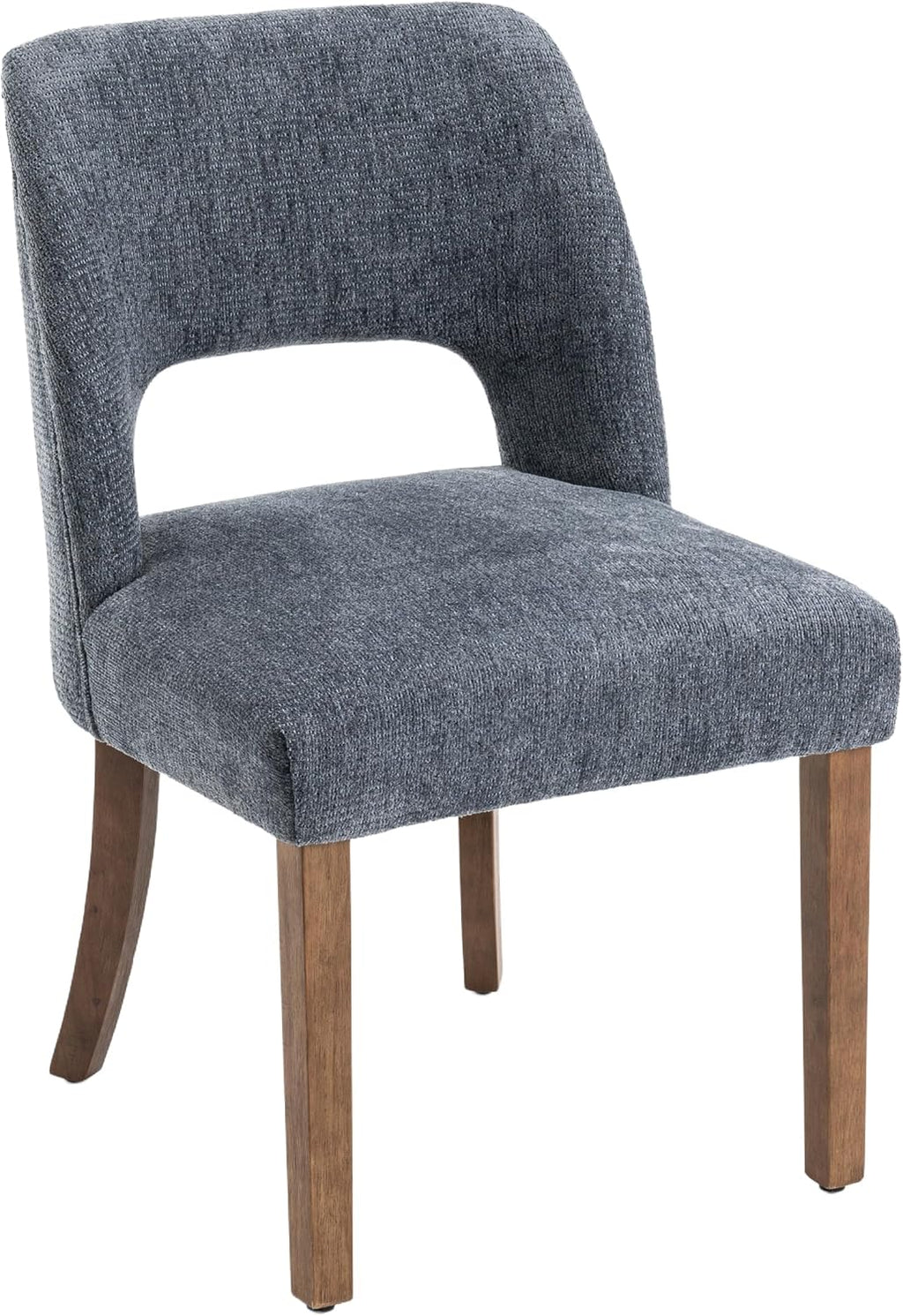 VKNOW Wooden Dining Chairs Set of 4, Modern Fabric Upholstered Dining Room Chair Kitchen Chairs, Farmhouse Dinner Chair for Kitchen Dining Room, Navy