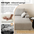 Oversized Chaise Lounge Chair Indoor,51" W Upholstered Sofa Bed,No Assembly Required,Fluffy Plush Modern Single Sleeper Couch Reading Chairs Corduroy Cloud Sofas Couches for Living Room, Bedroom,Grey