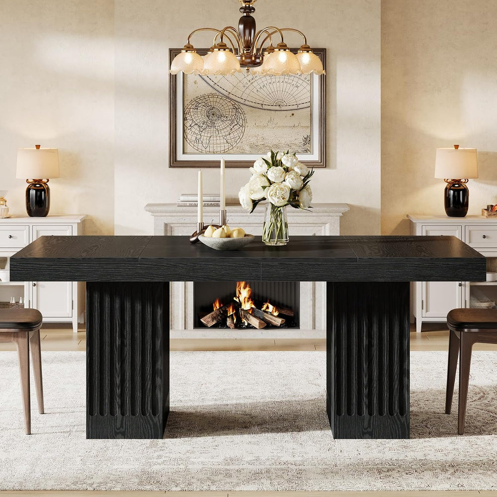 Tribesigns Dining Table for 4-6 People, 63 Inch Modern Rectangle Kitchen Tabl...