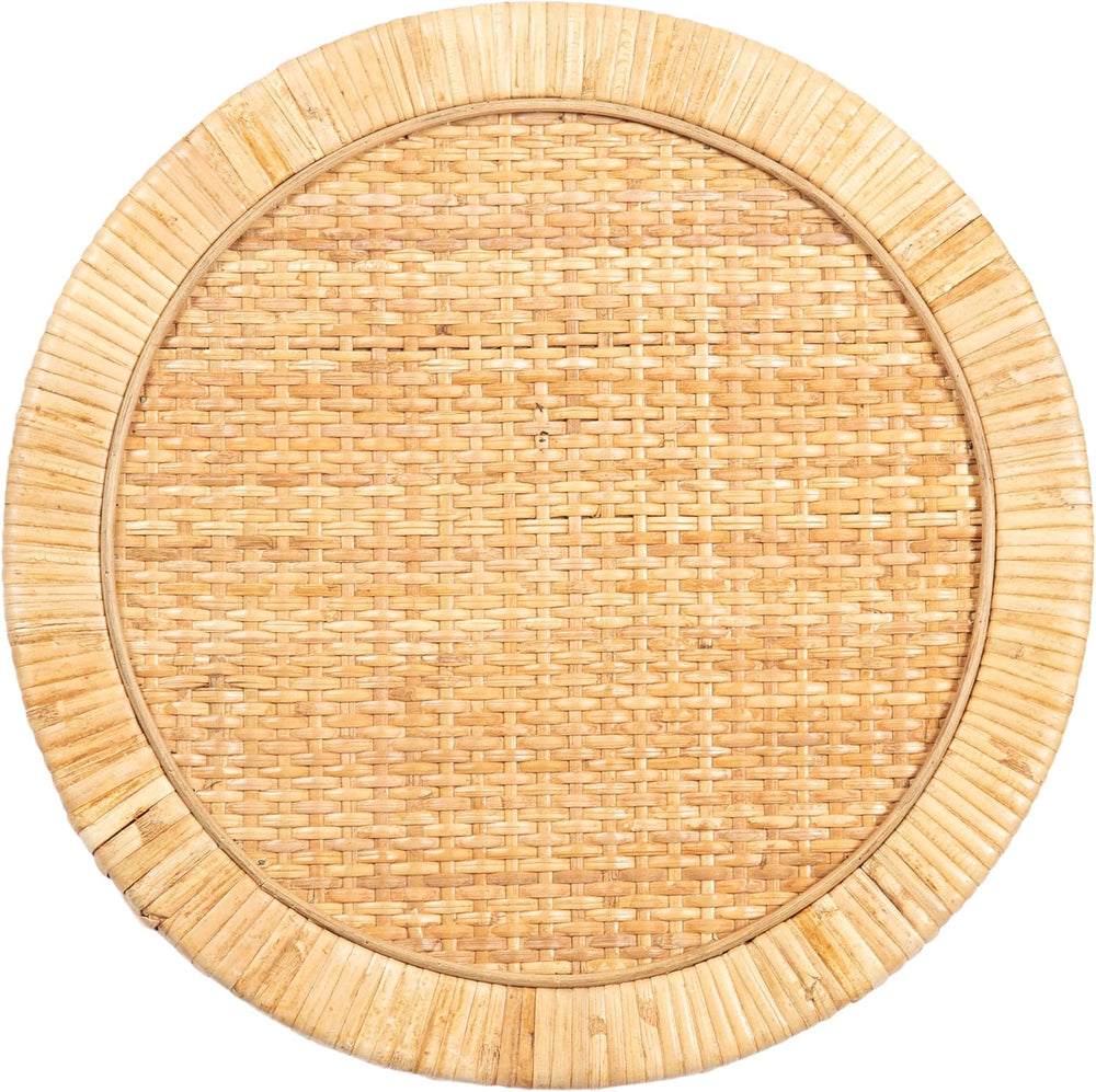 Kate and Laurel Rafina Round Rattan Drink Table, 13 x 13 x 28, Natural Brown,...
