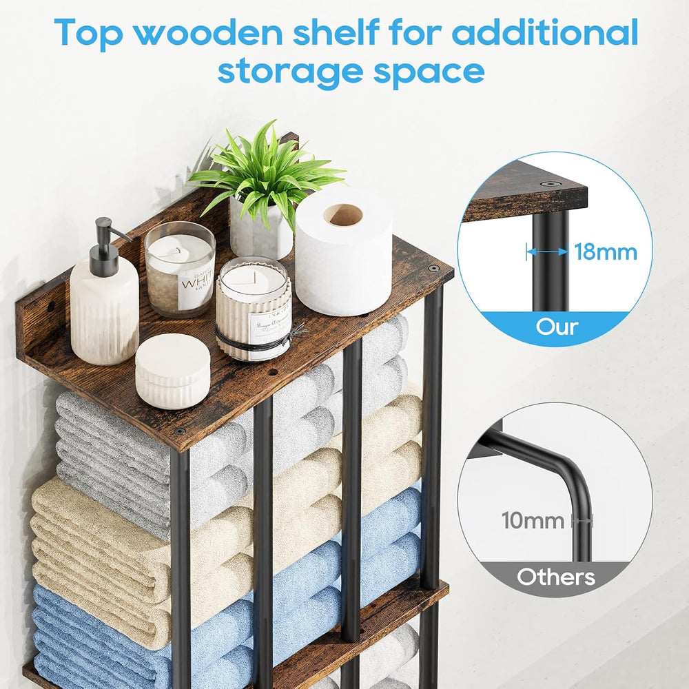 Towel Racks for Bathroom Wall Mounted, Updated 4 Bar Wall Towel Holder