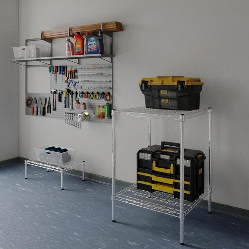 24" Deep x 24" Wide x 34" Height Wire Shelving Kit | 2-Tier | NSF Commercial Storage Rack Unit