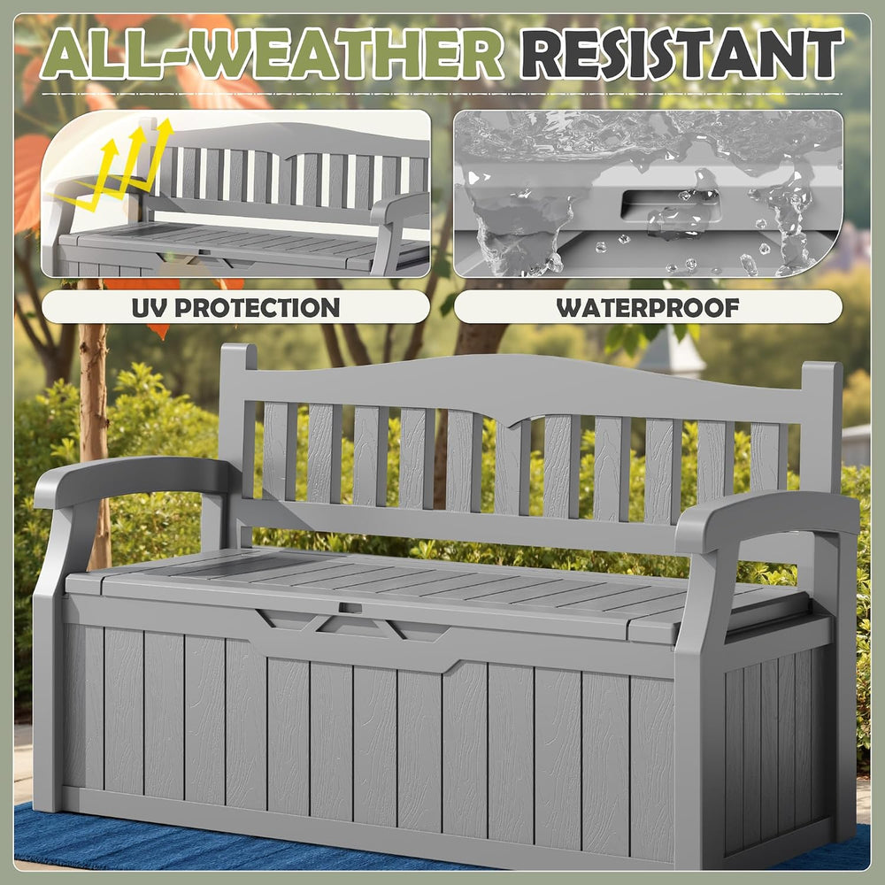 Homall 75 Gallon Outdoor Storage Benches Lockable Deck Box Waterproof