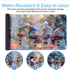 Snowman Christmas Mouse Pad XXL – Large Holiday Desk Mat with Cute Snowmen & Lights, Extended Non-Slip Mousepad for Office, Gift, Winter Decorations,31.5 x 11.8 in