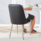 Dining Chairs Set of 6，Modern Dining Chairs, Equipped with PU Leather Backrest Cushions and Metal Legs, Suitable for Restaurants, Kitchens, and Dining Room Chairs