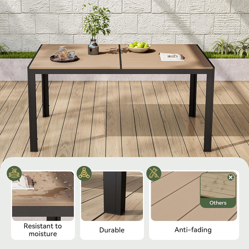 Aoxun 7-Piece Patio Table and Chairs Set for 6, All Weather Outdoor Dining Se...