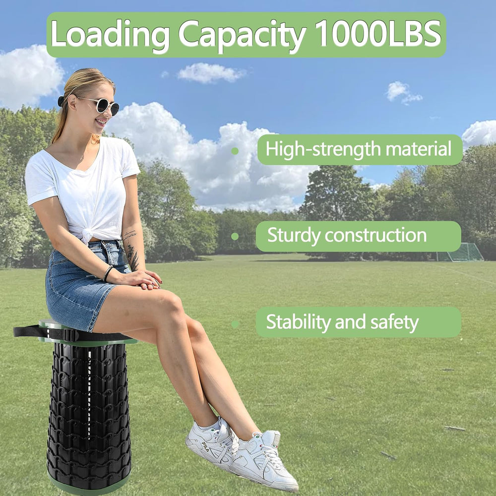 Upgraded XXL Collapsilbe Stool with Cushion,More Sturdy and Height 19.7“,D11....
