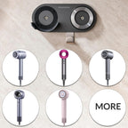 simpletome Hair Dryer Holder Wall Mount for All Magnetic High Speed Blow Dryer with Plug Cord Organizer Hook (ABS Plastic, Grey)