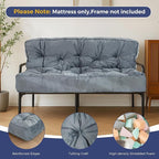 MAXYOYO 8" Futon Mattress Queen Size, Extra Thick Futons Sofa Couch Bed, Velvet Floor Mattress, Shredded Foam Filling (Frame Not Included),Dark Grey