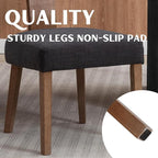 Linen Dining Chairs Set of 4, Modern Dining Chair with Curved Backrest and Wood Legs Upholstered Dining Chairs Farmhouse Dining Room Chairs Kitchen Chairs, Charcoal