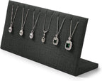Leather Necklace Display Stand with Hooks for Jewelry Storage Display (Black)