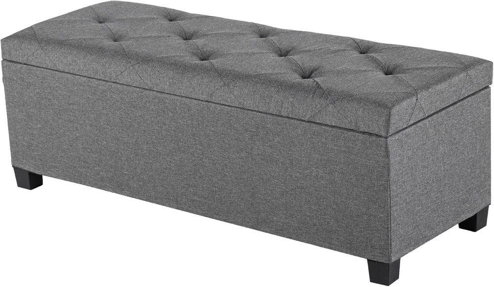 DUMOS Upholstered Storage Bench, End of Bed Ottoman, Extra Large 46.5 Gal (17...