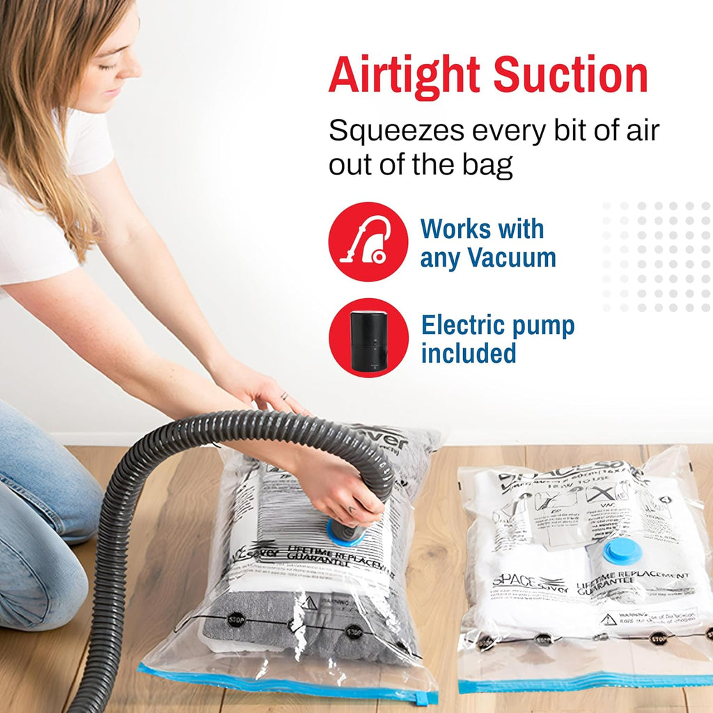 15-Pack Variety Vacuum Storage Bags for Comforters, Blankets & Clothes – Vacuum Sealed Compression Bags with Hand Pump – Space Saver Storage Bags for Bedding,Travel & Organization (3S, 4M, 4L & 4XL)