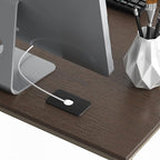 SHW Mission 55 x 60 Inches L-Shape Home Office Computer Desk, Espresso