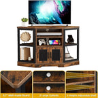 DWVO Farmhouse Corner TV Stand for Living Room, TV Stand for 50 Inch TV, Entertainment Center with Storage and Power Outlet, TV Console Cabinet, Rustic Brown