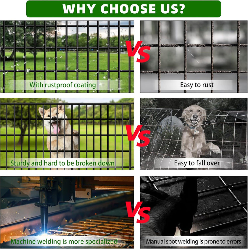 15 Panels Garden Fencing Animal Barrier with Lock, 40 in(H) X 36 ft(L) Dog Fe...