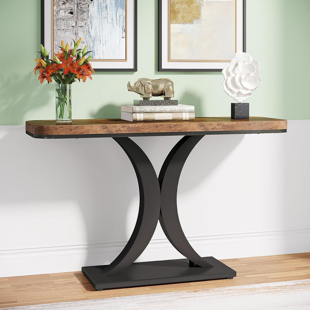 Tribesigns Industrial Console Table, 40 inch Narrow Entryway Foyer Table with...
