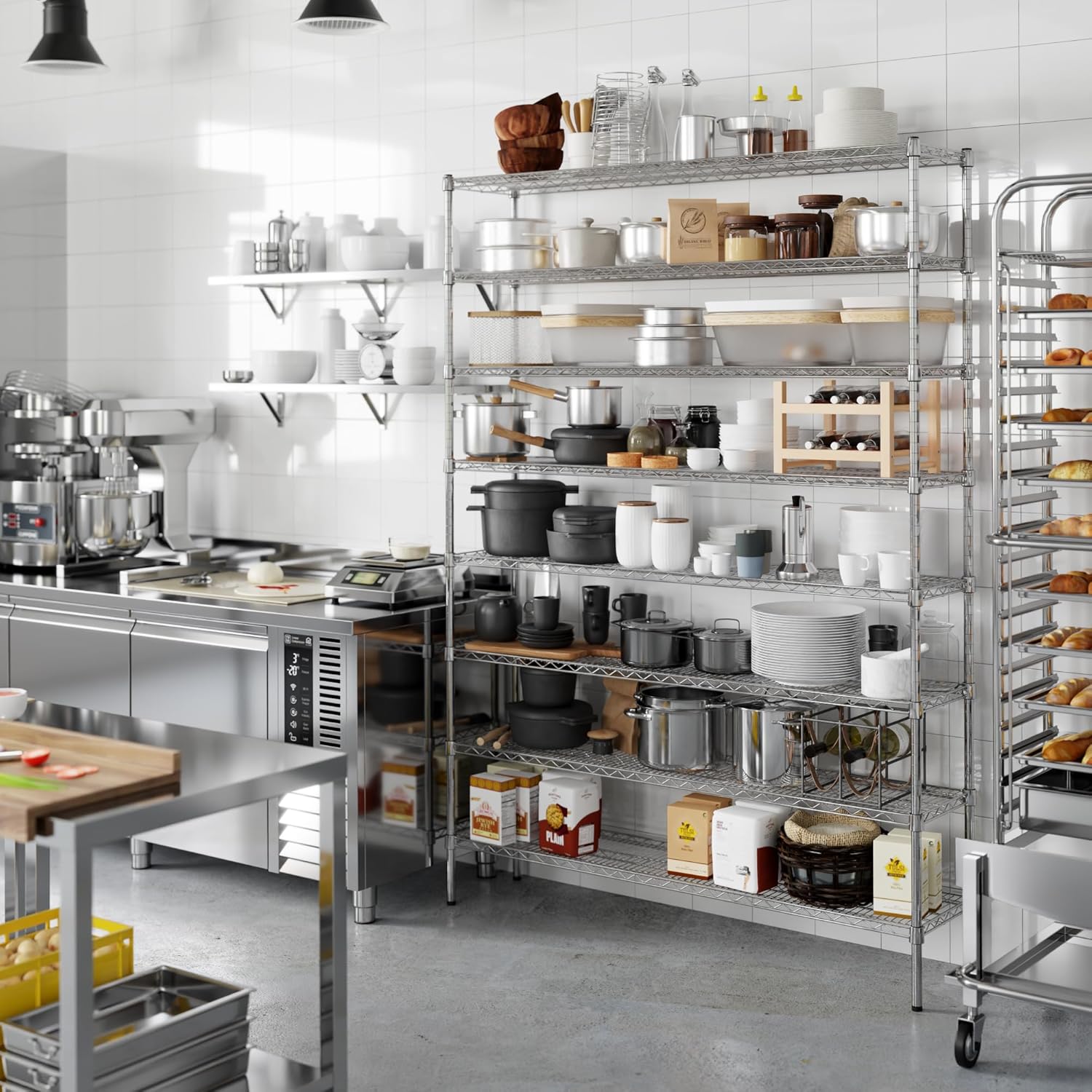 14" Deep x 60" Wide x 86" Height Wire Shelving Kit | 8-Tier | NSF Commercial Storage Rack Unit