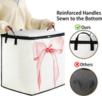 Large Comforter Storage Bag with Zipper,Closet Organizer for Clothes/Blankets/Quilts/Pillows,Fabric Storage Bags with Portable Handles 95L(2-Pack)